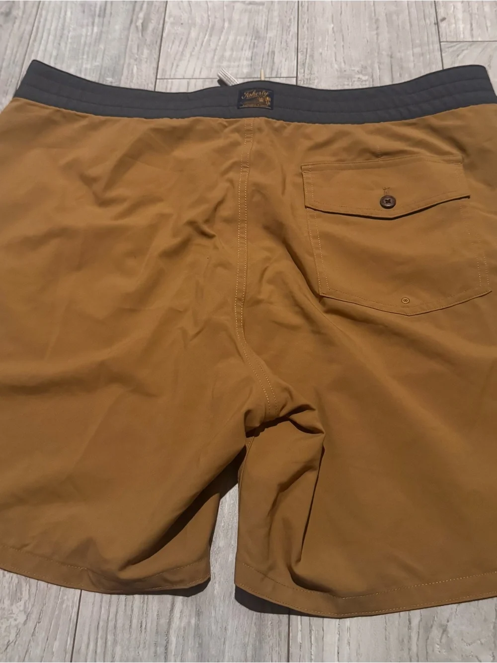 Men's Swim Trunks in Mustard with Contrast Waistband